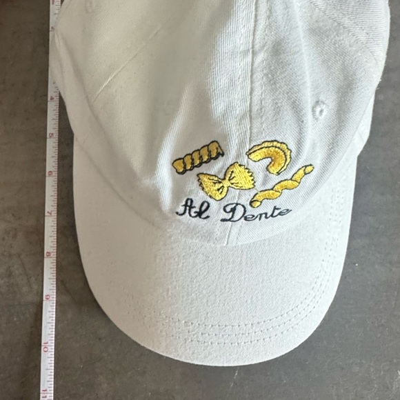 White Al Dente adjustable Cap w/ Embroidered Pasta Design & 4 black ink pen set🍝 - Picture 10 of 14